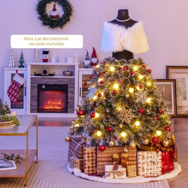 Árvore de Natal artificial Lojas roupa de 150 cm com manequim pré-iluminado Estrutura dobrável e 465 pontas de ramos 50 bolas LED 36 pinhas Colar Xail