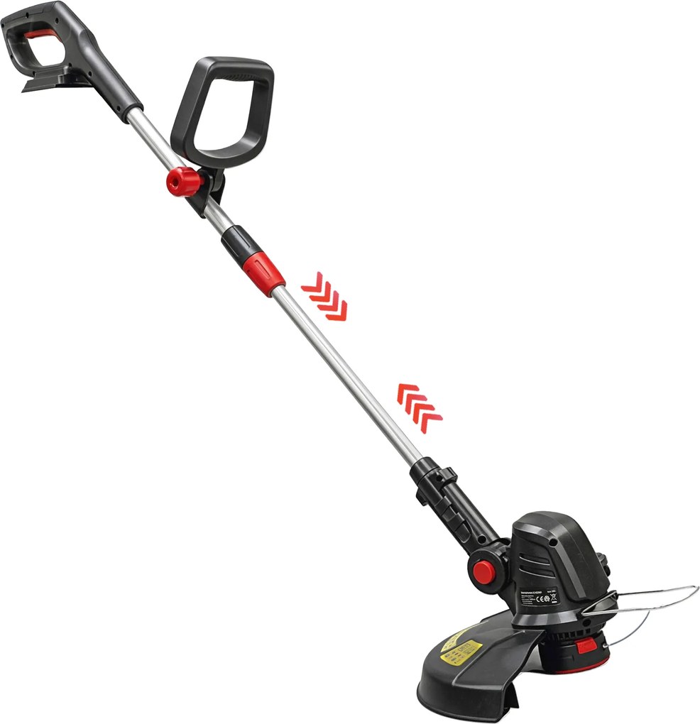 Outsunny Aparador de Relva a Bateria 2-em-1 Cortador com 30 cm de Largura de Corte Punho Ajustável Cabeça de Motor Reclinável para Jardim Quintal Prata | Aosom Portugal