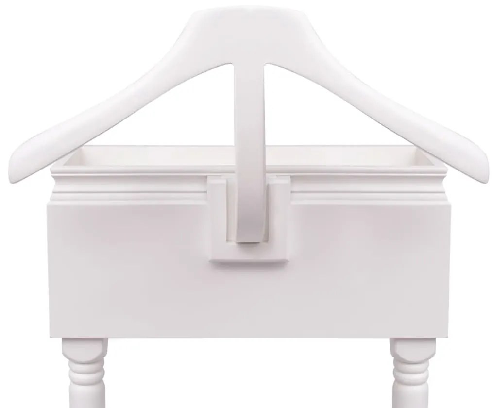 Suporte para roupas com armário em madeira, branco