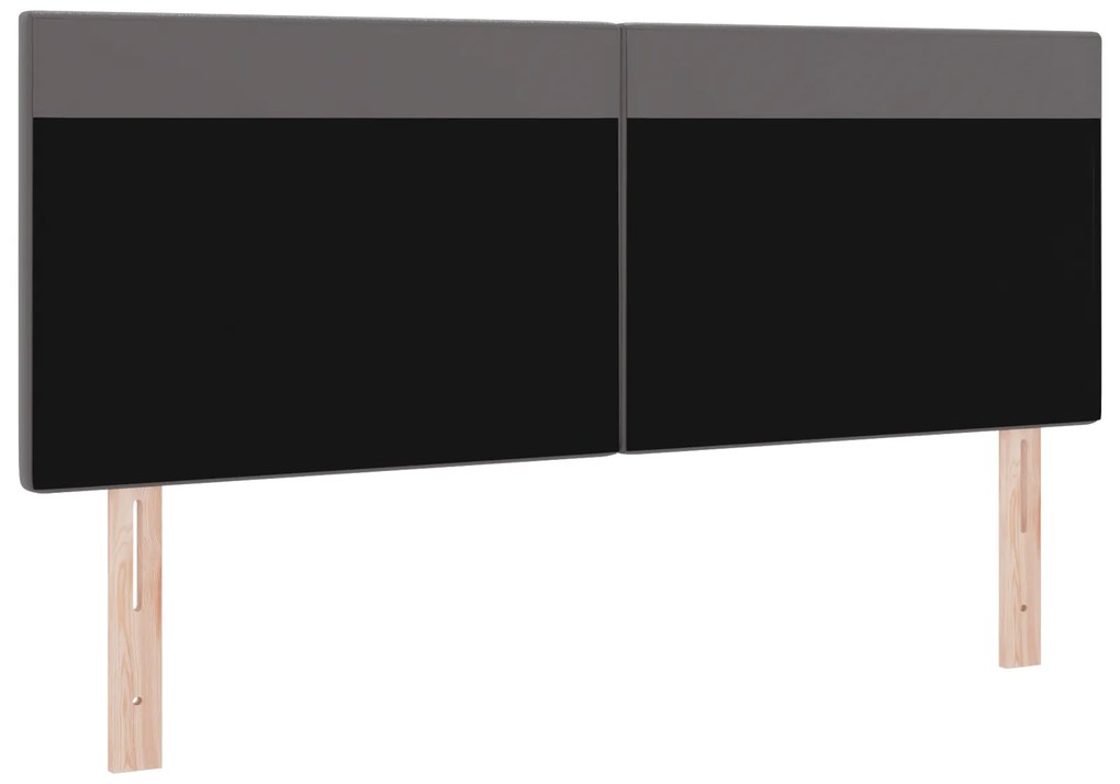 Cabeceira vidaXL Design Simples Cinza 140 cm Em Couro Sintético