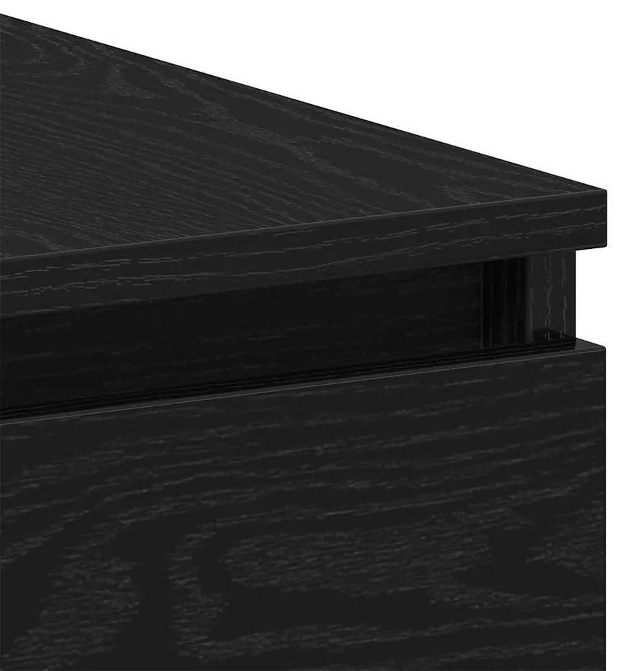 Mesas 2 pcs Madeira de Carvalho Preta 140x50x76 cm Madeira de Engenhar