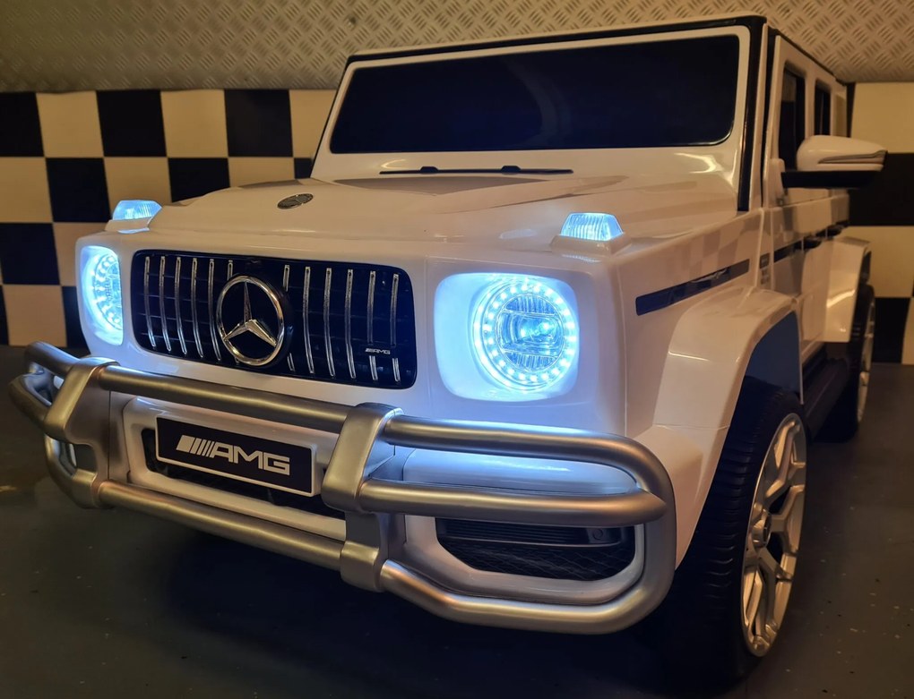 Carro infantil a bateria Mercedes G63 2 lugares 12 v branco