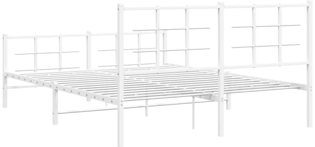 Estrutura de cama com cabeceira e pés 150x200 cm metal branco