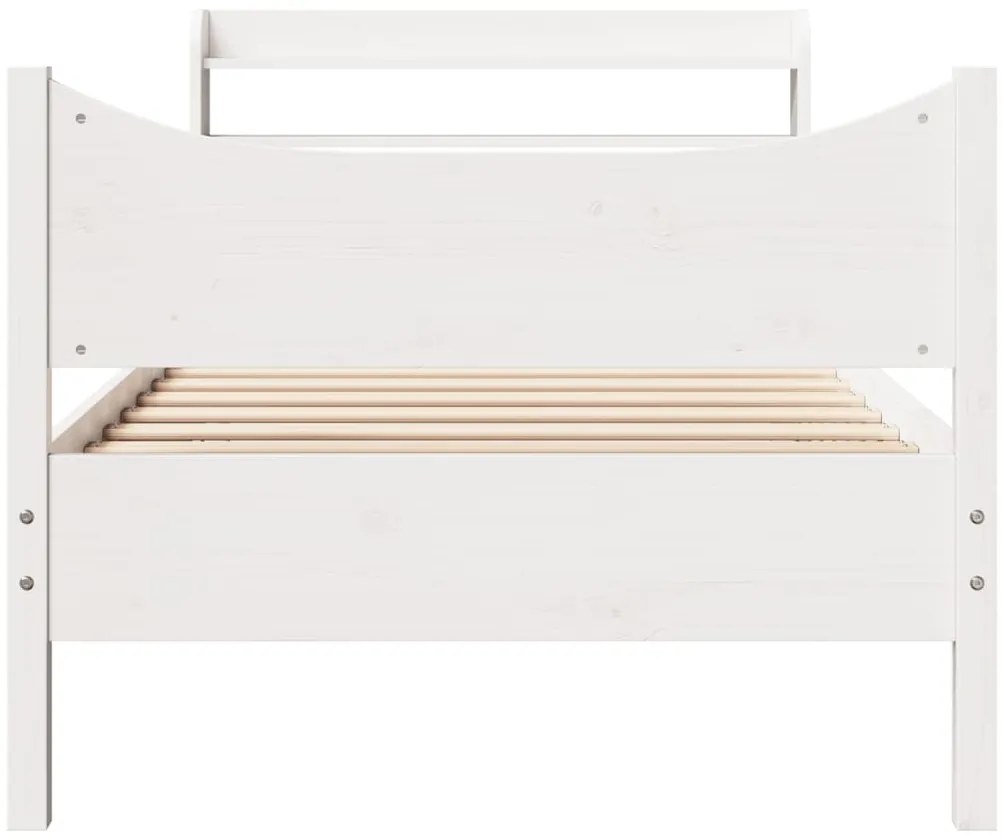 Estrutura de cama com cabeceira 90x200 cm pinho maciço branco