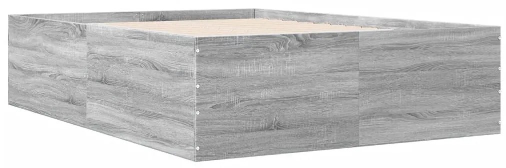 Estrutura cama 140x190 cm derivados de madeira cinzento sonoma
