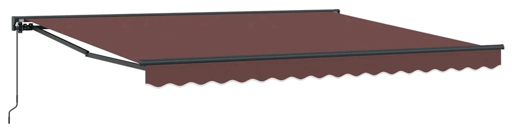 vidaXL Toldo Retrátil Manual Castanho 400 × 300 cm Poliéster e Metal