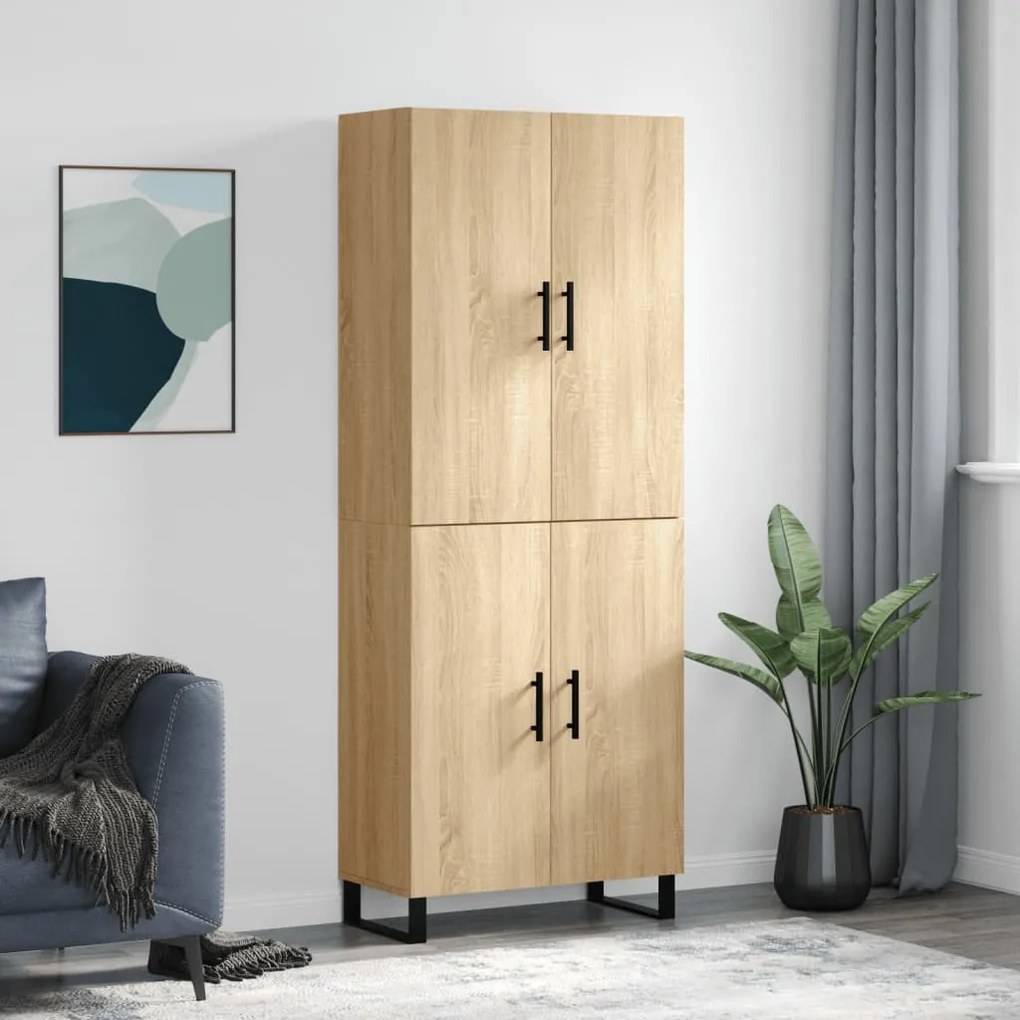 vidaXL Armário alto 69,5x34x180 cm derivados de madeira cor sonoma