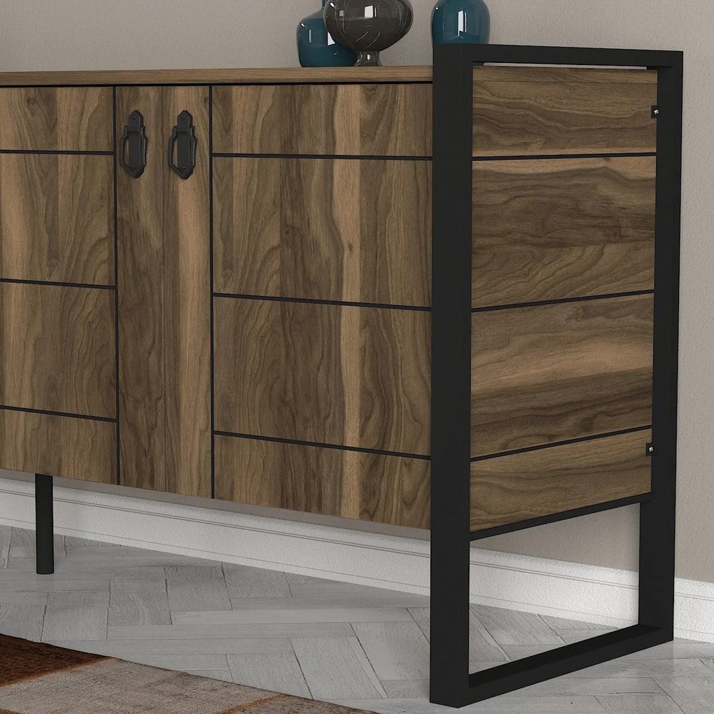 Aparador Lost – Nogueira (180 x 77,6 x 44,5 cm) | Estilo Moderno com F