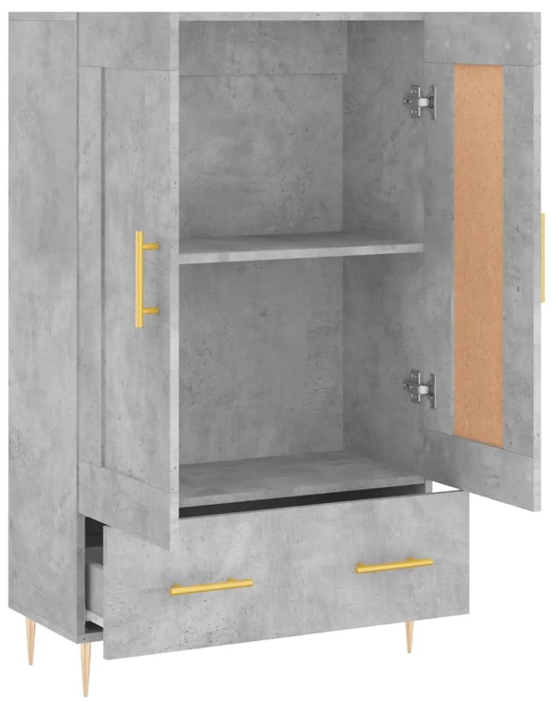 Aparador alto 69,5x31x115 cm derivados de madeira cinza-cimento