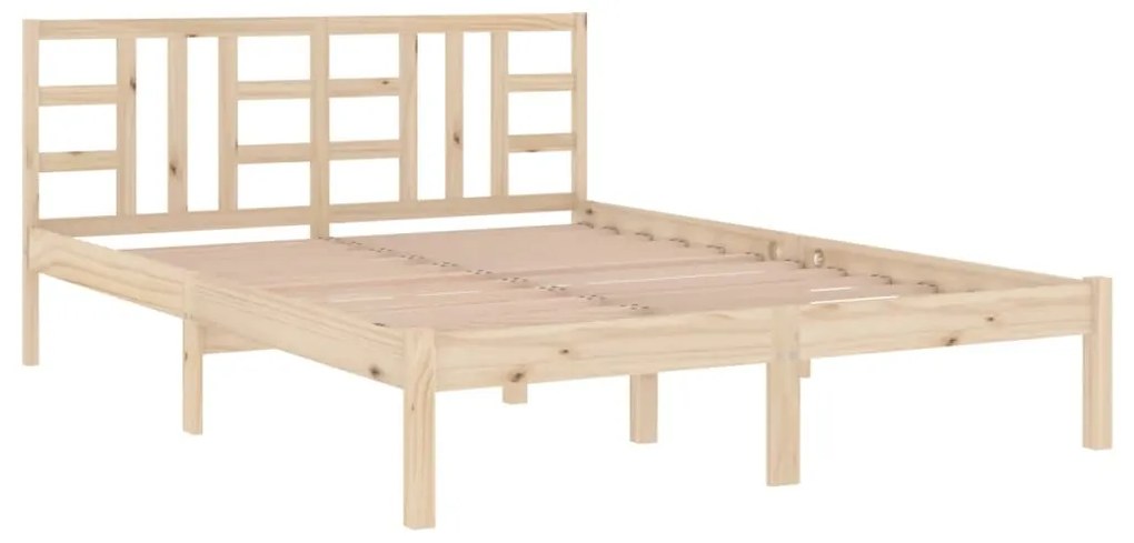 Estrutura de cama dupla 135x190 cm madeira maciça