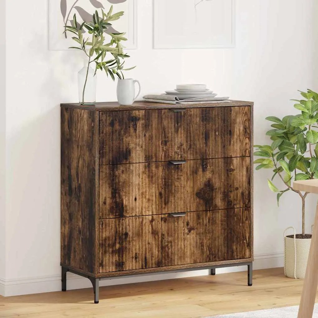 vidaXL Buffet Carvalho fumado 79.5 x 33 x 82 cm Madeira processada