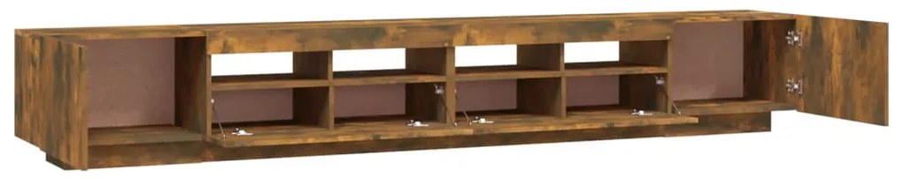Conjunto móveis de TV 3pcs c/ LEDs madeira carvalho fumado