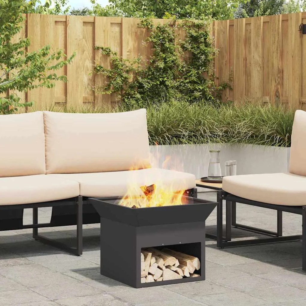 Fire Pit Preto 50 x 50 x 40 cm Aço