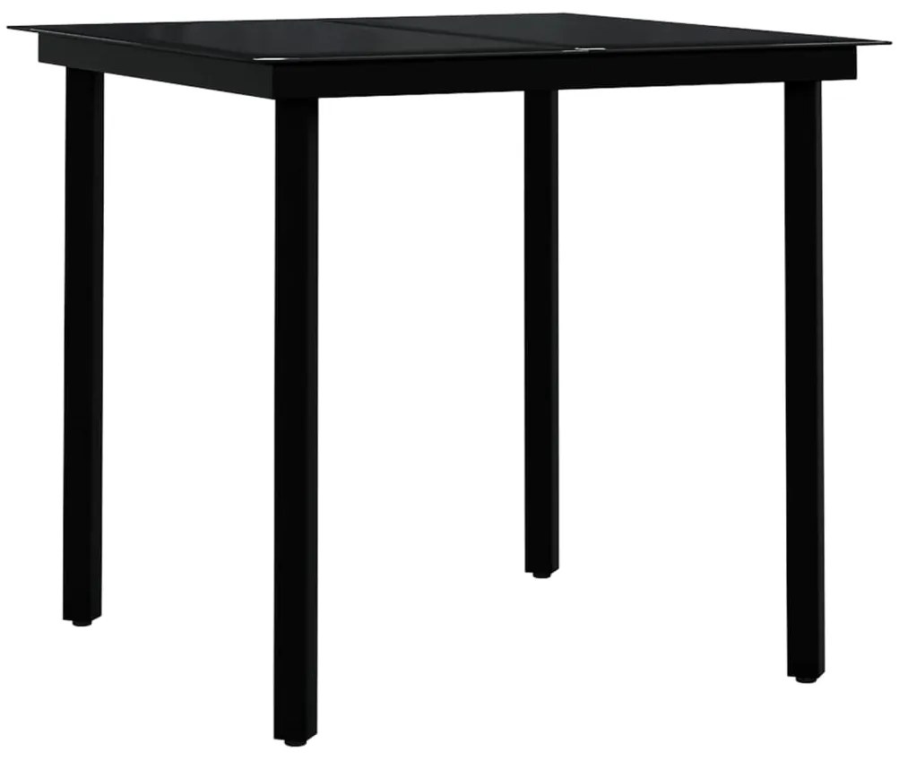 3 pcs conjunto de jantar para jardim cinzento e preto