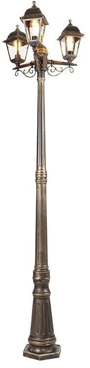 Candeeiro de pé inteligente Antique Gold 3 luzes IP44 com WiFi ST64 - Capital