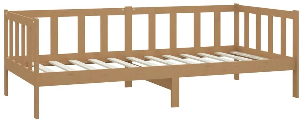 Sofá-cama com colchão 90x200 cm pinho maciço castanho mel