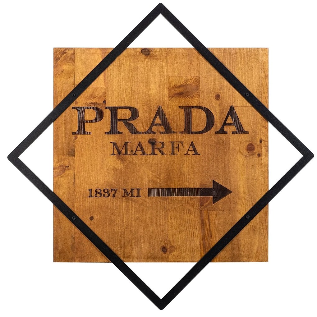 Acessório Decorativo de Parede Fashion 2 – Nogueira e Preto – 54 x 54
