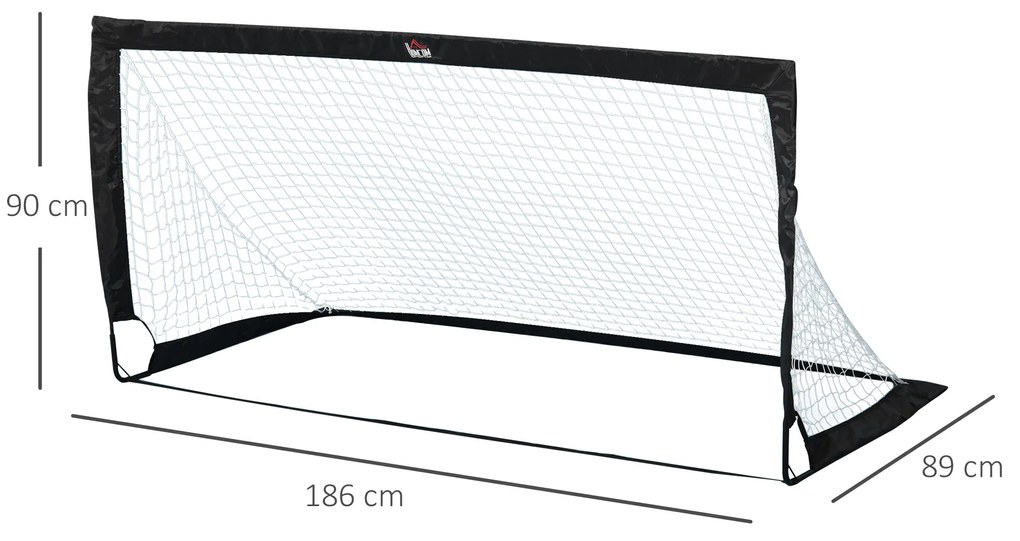 Balizas de Futebol Dobráveis para Crianças e Adultos com Saco de Transporte para Exterior Treino 183x90x90 cm Preto