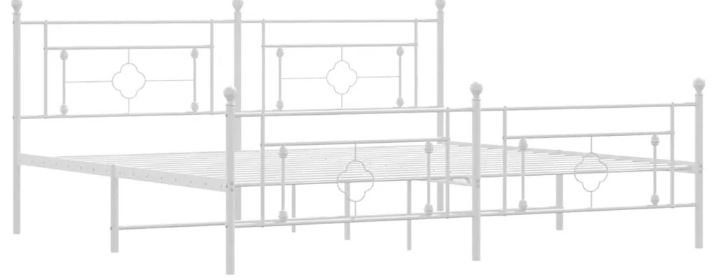 Estrutura de cama com cabeceira e pés 193x203 cm metal branco
