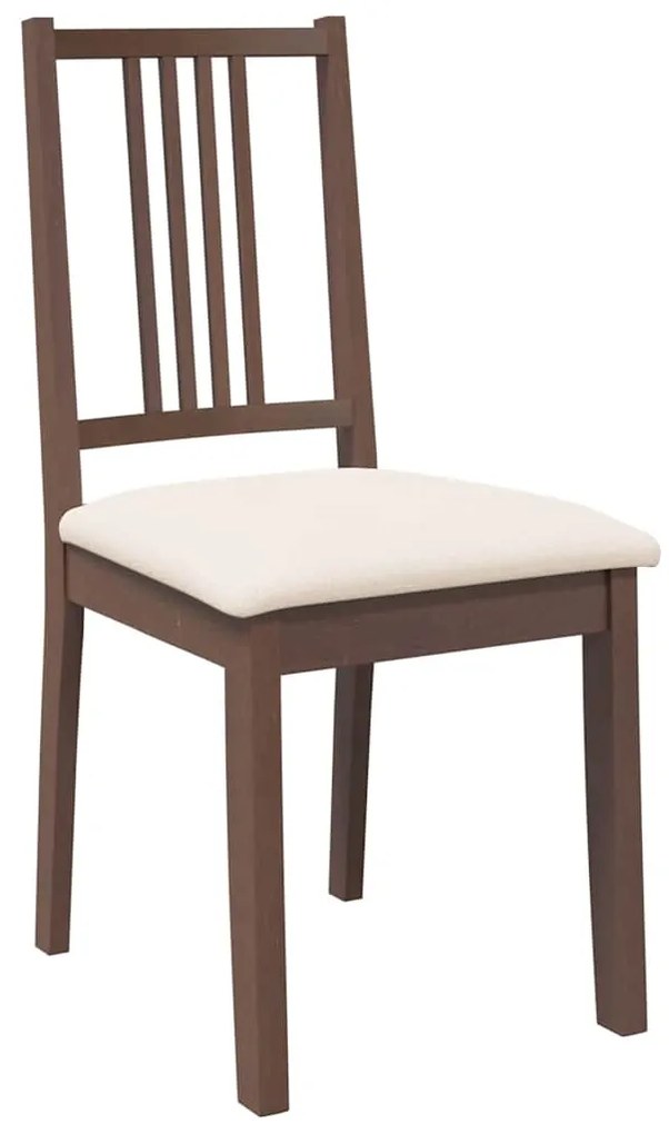 Cadeiras de jantar com almofadões 2 pcs madeira maciça castanho