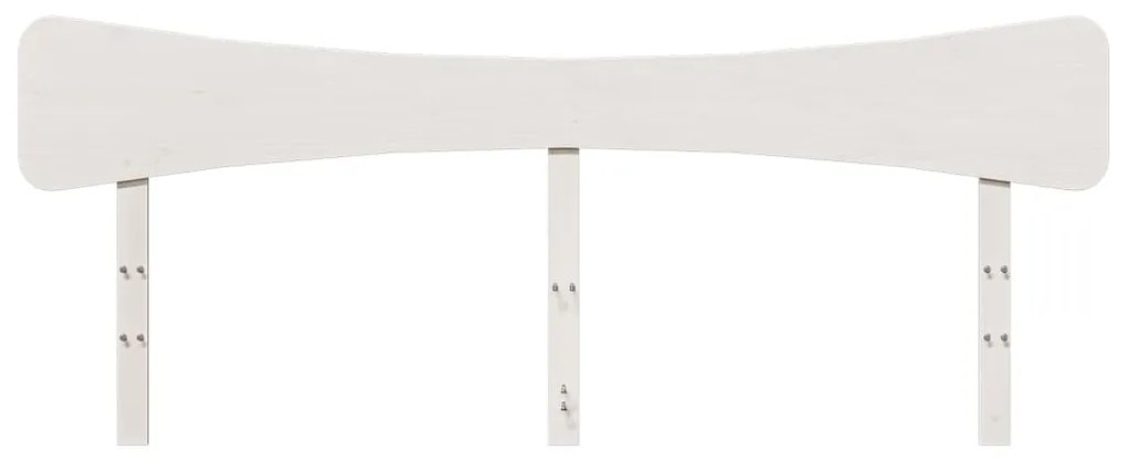 Cabeceira 200 cm madeira de pinho maciça branco
