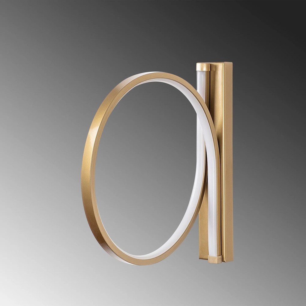 Candeeiro de Parede Halka – Dourado – Diâmetro: 30 cm, Profundidade: 5