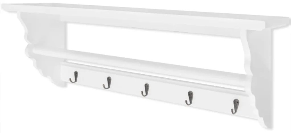 Suporte p/ casacos bengaleiro, estilo barroco MDF branco