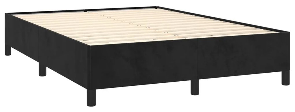 Estrutura de cama sem colchão 140x190 cm veludo preto