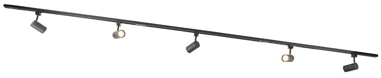 Sistema de Calha Monofásico Inteligente Preto com 5 Focos Incluindo WiFi GU10 - Jeana Icónico