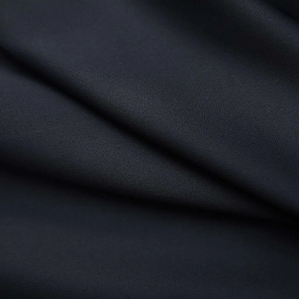 Cortinas blackout com ganchos 2 pcs 140x225 cm preto