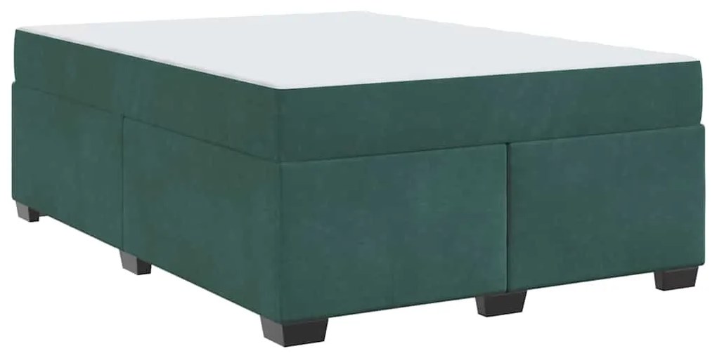 Estrutura de cama com colchão Verde-escuro 160 x 200 cm Veludo