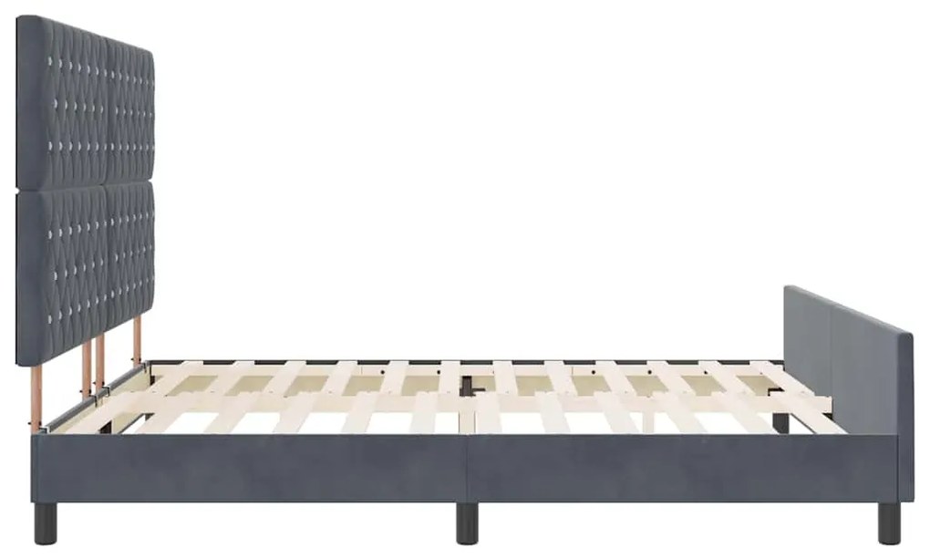 Cama vidaXL Cinza Escuro 180x200 cm Veludo