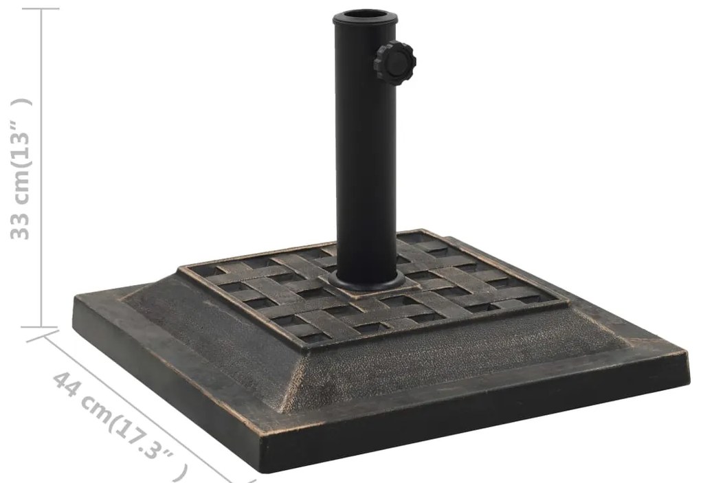 Base de guarda-sol quadrada poliresina 12 kg bronze
