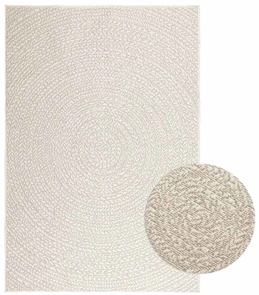 Tapete ZIZUR creme 120x170cm aspeto de juta interior e exterior