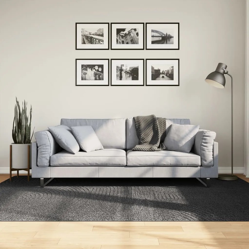 vidaXL Tapete de pelo curto IZA visual escandinavo 160x230cm antracite