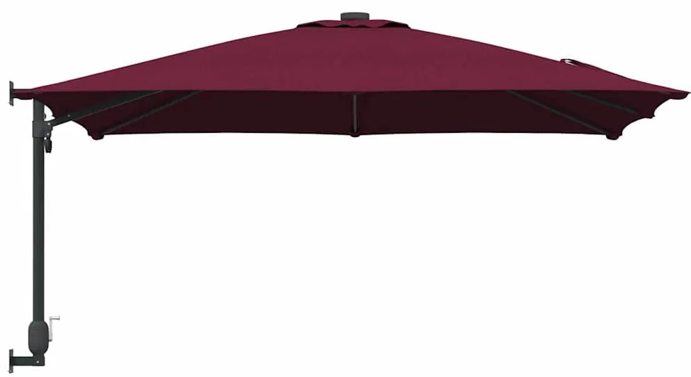 Parasol de Jardim de Parede Vermelho Bordeaux 247 cm