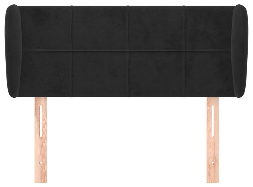 Cabeceira de cama c/ abas veludo 83x23x78/88 cm preto