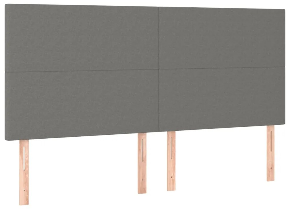 Estrutura de cama sem colchão 200x200 cm tecido cinzento-escuro
