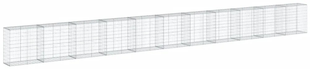 Cesto gabião com cobertura 1100x50x100 cm ferro galvanizado