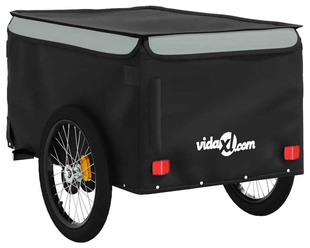 Reboque para bicicleta 45 kg ferro preto e cinza