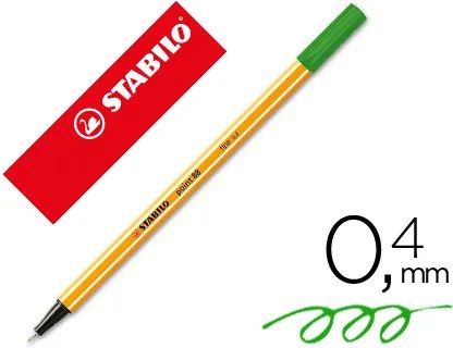Marcador Stabilo Ponta de Fibra Point 88 Verde Maça 0,4 mm