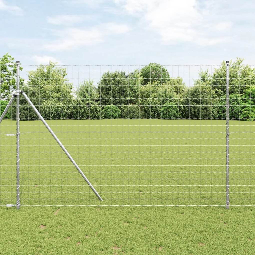 Cerca Euro da com 7 Postes 1.6x10 m Aço Galvanizado