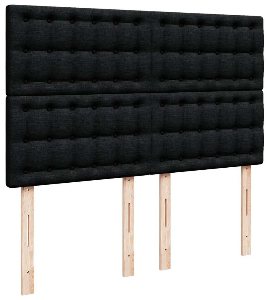 Estrutura de cama otomana com colchão 140x190 cm tecido preto