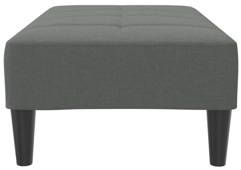 Apoio de pés 77x55x31 cm tecido cinzento-escuro