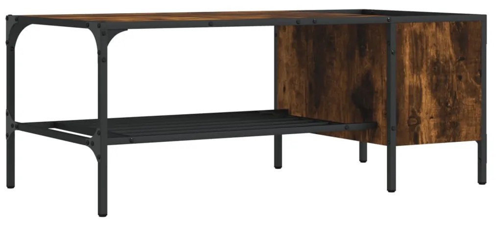 Mesa centro c/ prateleira derivados de madeira carvalho fumado