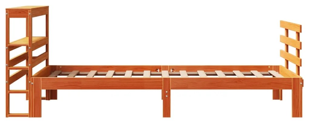Estrutura cama c/ cabeceira 75x190 cm pinho maciço castanho-mel