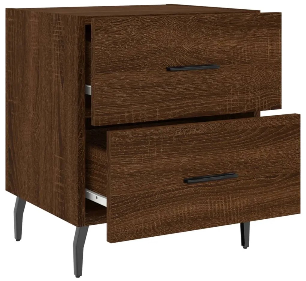 Mesa de cabeceira 2 pcs derivados de madeira carvalho castanho