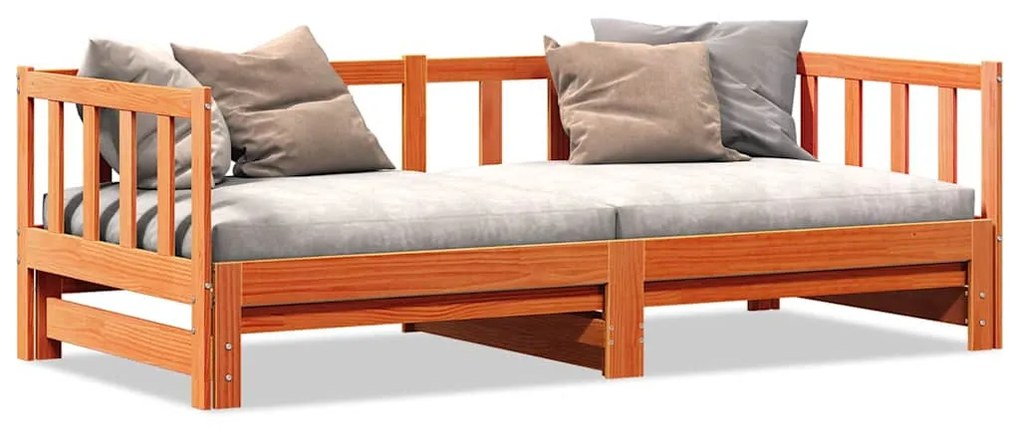 Cama de Dia Retrátil sem Colchão Castanho 2x(80x200) cm