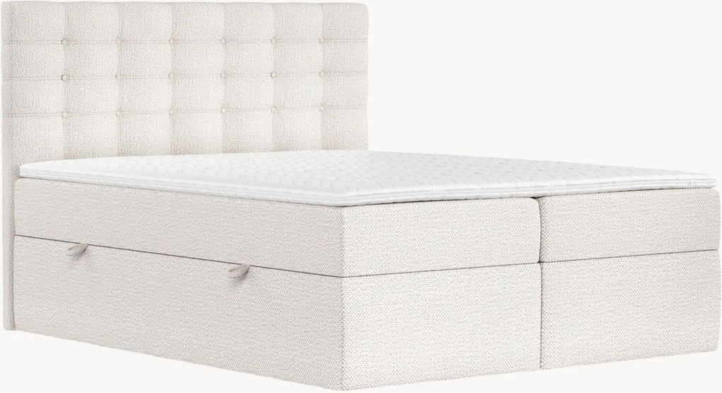 Cama divã em chenille artesanal com arrumação Sansa, H3