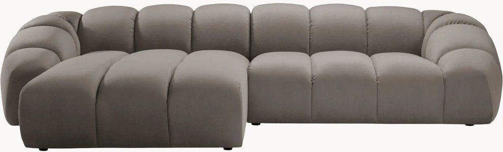 Sofá de canto em veludo Diana (4 lugares)